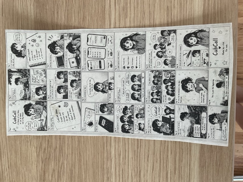 The CubCall comic — made by a kid, for kids!